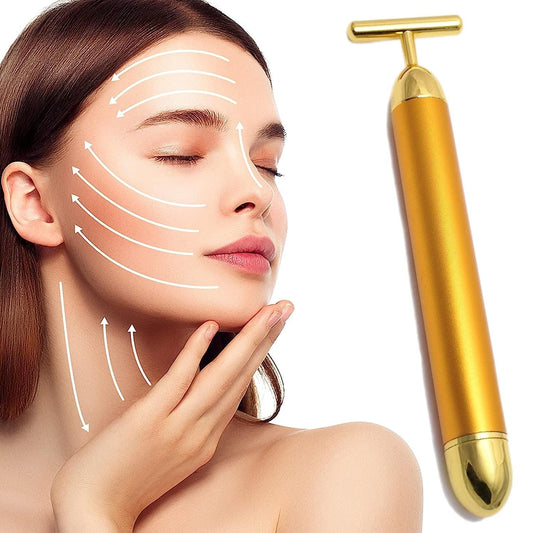 24K Gold Energy Beauty Bar Electric Facial Massage Roller